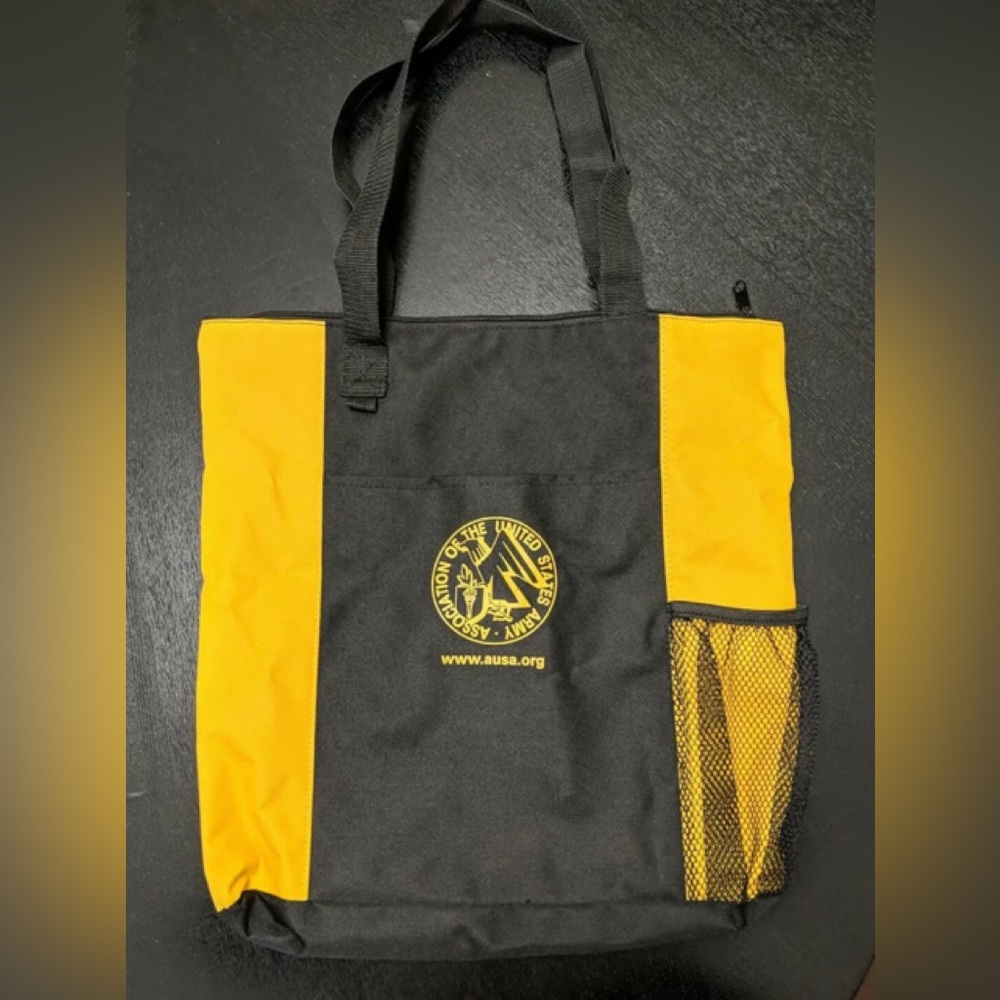 Association of the United States ARMY Black & Yellow Tote Nylon 15” x 15”